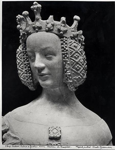 Copy of a statue of Isabella of Bavaria (1371-1435) detail of her head von French School