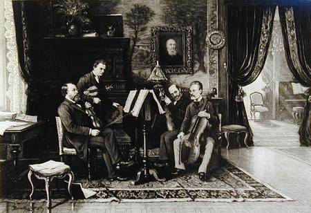 The String Quartet (litho) von French School