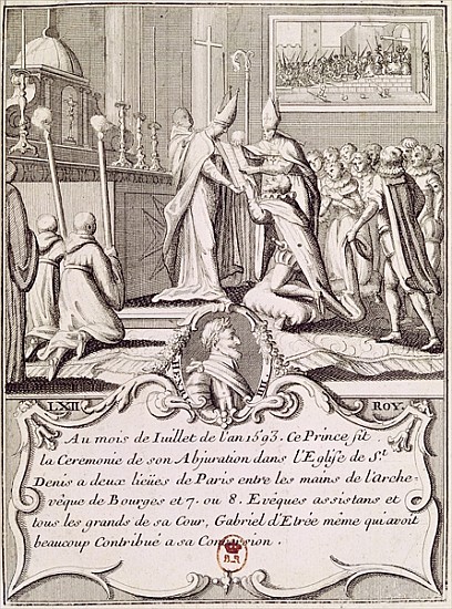 The Abjuration of Henri IV (1553-1610) at St. Denis, July 1593 von French School