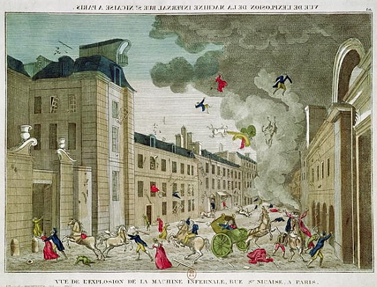 The Attempted Assassination of Napoleon Bonaparte (1769-1821) on the Rue Saint-Nicaise, Paris, 24th  von French School