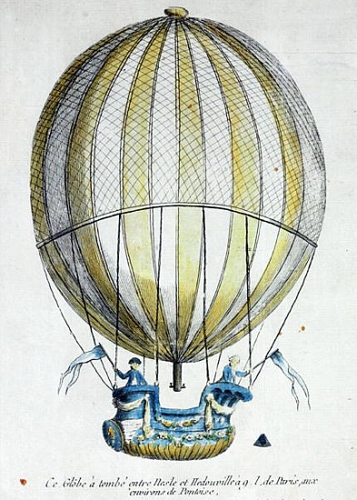 The Balloon of Jacques Charles (1746-1823) and Nicholas Robert (1761-1828) used in their flight from von French School