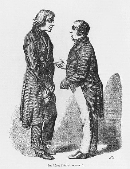 The Cointet brothers, illustration from ''Les Illusions perdues'' Honore de Balzac von French School
