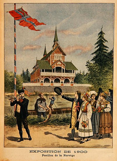 The Norwegian Pavilion at the Universal Exhibition of 1900, Paris, illustration from ''Le Petit Jour von French School