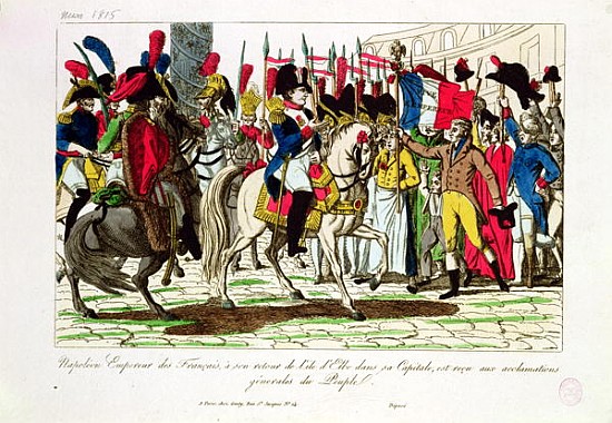 The People of Paris Acclaiming Napoleon (1769-1821) on his Return from Elba in 1815 von French School
