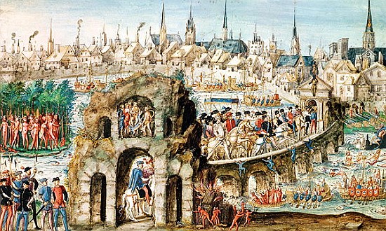 The Royal Entry Festival of Henri II (1519-59) into Rouen, 1st October 1550 von French School