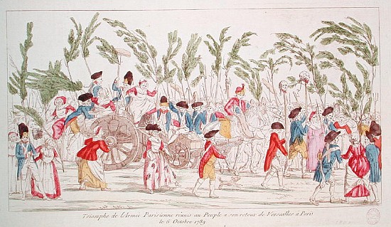 The Triumphant Parisian Army Returning to Paris from Versailles, 6th October 1789 von French School