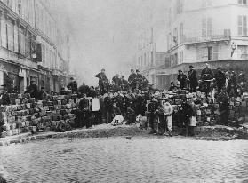 Barricade at the entrance of the Faubourg du Temple, Paris, during the Commune, 18 March 1871 1871