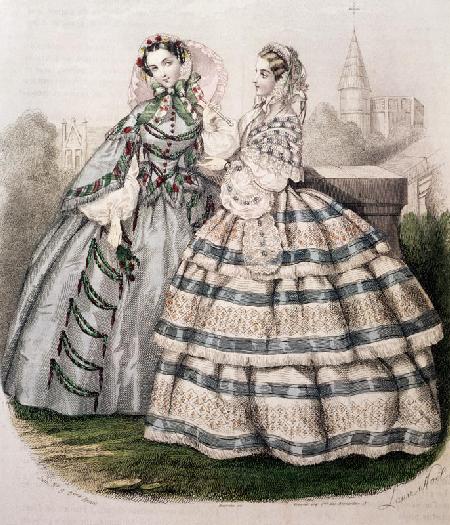 Day Dress for 1858; engraved by Barreau