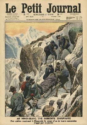 A moving descent down the Mont Blanc, illustration from ''Le Petit Journal'', supplement illustre, 1