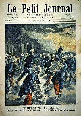 Burning of the Imperial Palace in Peking during the Boxer rebellion of 1900-01, cover illustration o