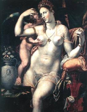 Cupid Caressing Venus