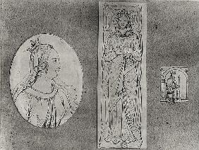 Eleanor of Aquitaine (c.1122-1204): Portrait in Profile, Recumbant, and on her Throne  (see also 155