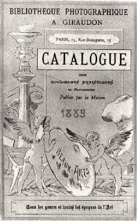 Front cover of 'Catalogue des Documents Artistiques en Photographie' published by Bibliotheque Photo 1889