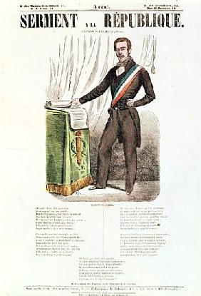 Illustrated lyric sheet for ''Serment a la Republique'', c.1848-52