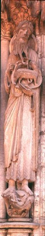 St. John the Baptist, jamb figure from the right hand side of the central door of the north portal