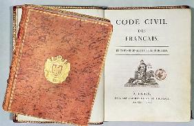 ''Le Code Civil des Francais'', showing the binding and title page, first edition pub. 1804