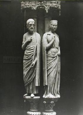 Statues of Philippe Hurepel (1200-34) Comte de Clermont and his wife Mahaut (d.1260) Comtesse de Bou c.1230