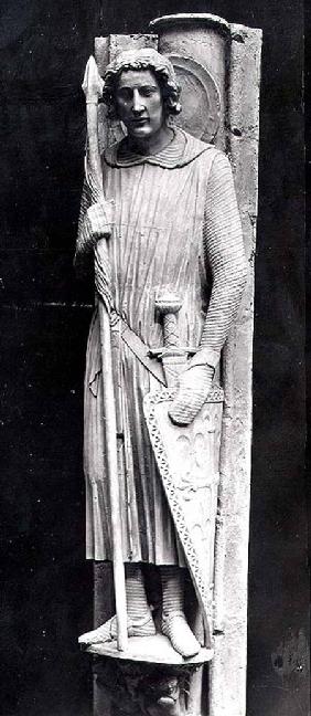 St. Theodore dressed as a Knight, relief carving c.1230