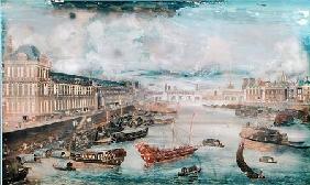 View of the Seine, the Grande Galerie of the Louvre and the College des Quatre Nations c.1680