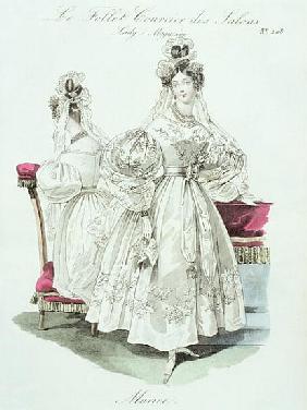 Wedding dress, from ''Le Follet Courrier des Salons Modes''