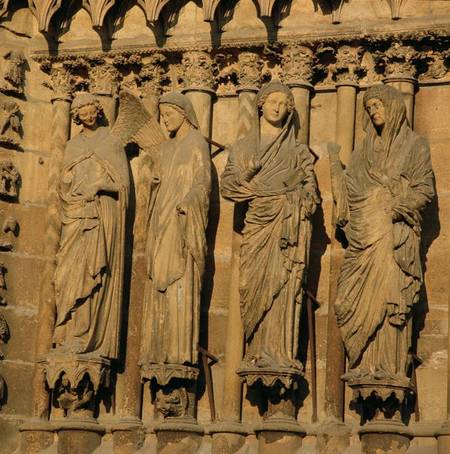 The Visitation, four jamb figures from the West Facade of the Cathedral von French School