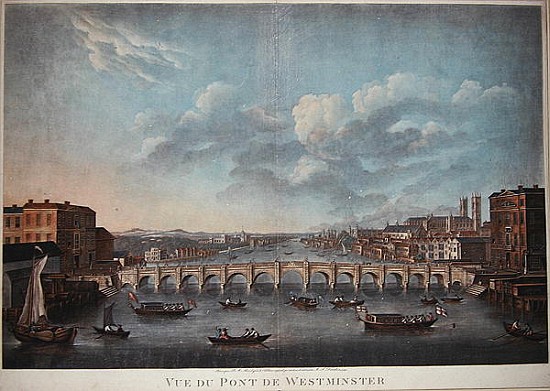 Vue du Pont de Westminster'', looking westward, from an original Picture in the Cabinet of Monsr T.M von French School