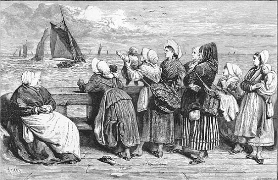 Waiting for the Boats, sketched near Boulogne, published in ''The Illustrated London News'' von French School