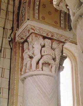 Monstrous figures, column capital (stone) 19th