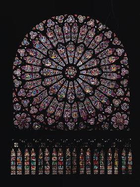 North transept rose window depicting the Virgin and Child in the centre surrounded by Old Testament 1923
