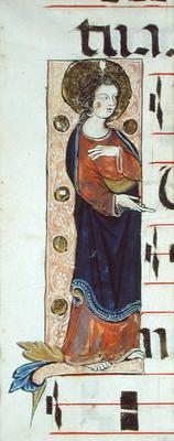 An Apostle, possibly St. John, c.1320 (vellum) 1919