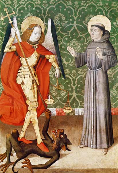 St. Michael and St. Francis of Assisi, c.1480 (oil on panel) von French School, (15th century)