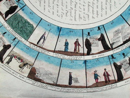 Board game based on the French Revolution, c.1790 (colour litho) von French School, (18th century)