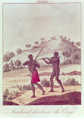 Slave Trader in the Congo (coloured engraving) von French School, (18th century)