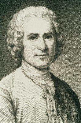 Portrait of Jean Jacques Rousseau (1712-78) French philosopher (engraving) von French School, (19th century)