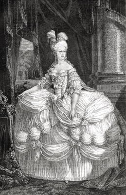 Portrait of Marie Antoinette (1755-93) (engraving) von French School, (19th century)