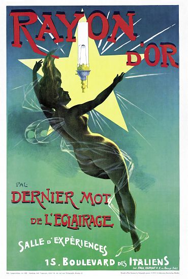 Poster advertising 'Rayon d'Or' lighting von French School, (19th century)