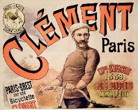 Poster advertising Clement bicycles 1889