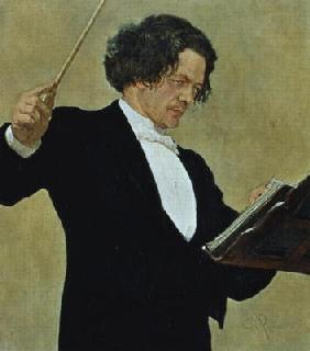 Anton Rubinstein (1829-94) Conducting (litho) 01st-