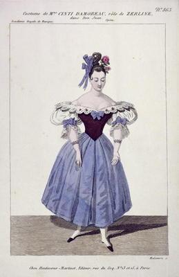 Costume for Madame Cinti Damoreau in the Role of Zerlina in 'Don Giovanni', engraved by Maleuvre, pr 19th
