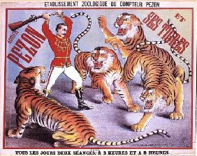 Poster advertising 'Adrien Pezon and his Tigers', c.1897 (colour litho) 19th