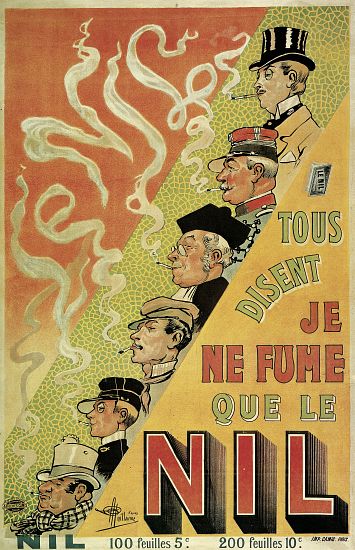 Poster advertising 'Nilum' cigarette papers von French School, (20th century)