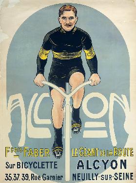 Poster depicting Francois Faber on his Alcyon bicycle