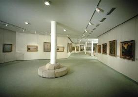 View of the basement exhibiting works by Claude Monet (1840-1926) (photo) 19th