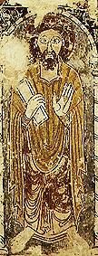 Bildnis eines Apostels. von Fresko (romanisch)