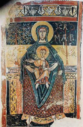 Die Madonna von S. Clemente de Takull Fresko aus der gleichnamigen Kirche