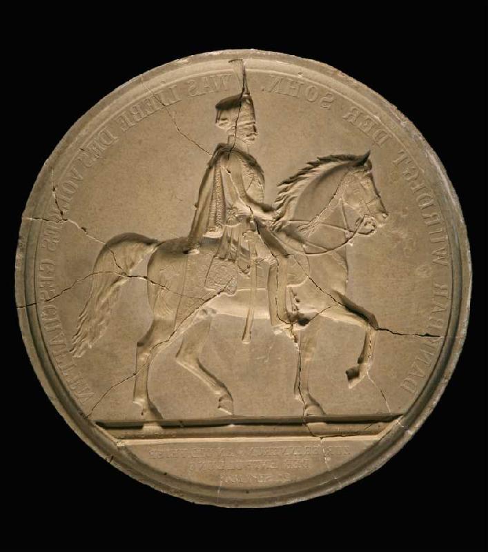 Form der Medaille zur Aufstellung des Reiterstandbildes 'König Ernst August von Hannover' von Friedrich Brehmer