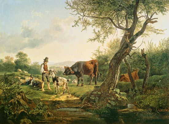 Landscape with a Shepherd von Friedrich Gauermann