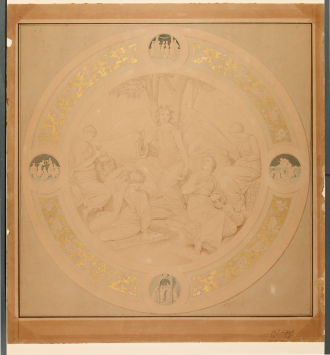 Allegorie der Künste, und vier Medaillons mit den klugen und törichten Jungfrauen von Friedrich Overbeck