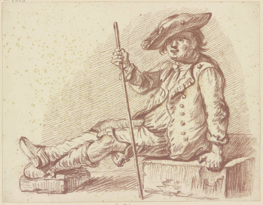Sitzendes bekleidetes männliches Modell von Friedrich Wilhelm Hirt