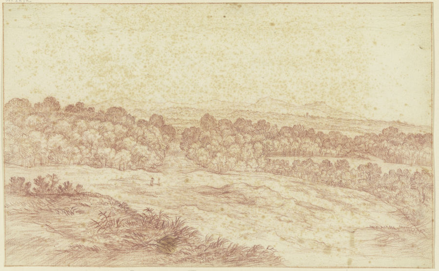 Waldpartie aus dem Taunus mit dem Försterhaus bei Oberursel von Friedrich Wilhelm Hirt